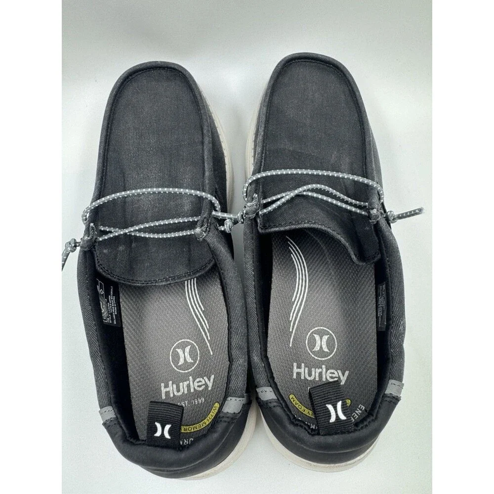 Hurley Laguna Men's Casual Slip on Shoes Memory Foam Black Size 9.5
